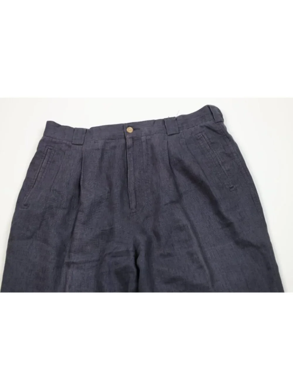 Vintage 90s Streetwear Mens 34x30 Faded Baggy Wide Leg Linen Chino Pants Blue